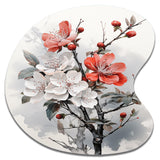 Asian Art Apple Blossom I - Asymmetric Metal Wall Art