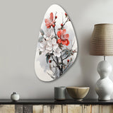 Asian Art Apple Blossom I - Asymmetric Metal Wall Art