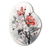 Asian Art Apple Blossom I - Asymmetric Metal Wall Art