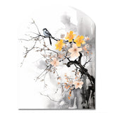 Asian Art Bat Sumi - Asymmetric Metal Wall Art