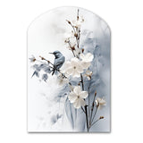 Asian Art Apple Blossom Sumi VI - Asymmetric Metal Wall Art