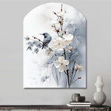 Asian Art Apple Blossom Sumi VI - Asymmetric Metal Wall Art