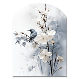 Asian Art Apple Blossom Sumi VI - Asymmetric Metal Wall Art