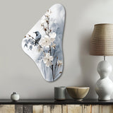 Asian Art Apple Blossom Sumi VI - Asymmetric Metal Wall Art