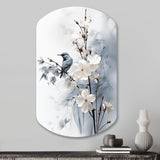 Asian Art Apple Blossom Sumi VI - Asymmetric Metal Wall Art