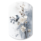 Asian Art Apple Blossom Sumi VI - Asymmetric Metal Wall Art