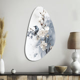 Asian Art Apple Blossom Sumi VI - Asymmetric Metal Wall Art