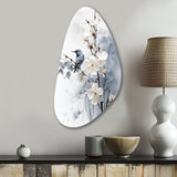 Asian Art Apple Blossom Sumi VI - Asymmetric Metal Wall Art