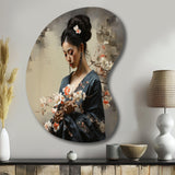 Asian Art Geishas Grace III - Asymmetric Metal Wall Art