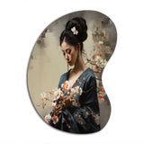 Asian Art Geishas Grace III - Asymmetric Metal Wall Art