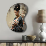 Asian Art Geishas Grace III - Asymmetric Metal Wall Art