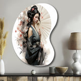 Asian Art Geishas Grace VI - Asymmetric Metal Wall Art