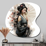 Asian Art Geishas Grace VI - Asymmetric Metal Wall Art