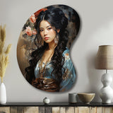 Asian Art Geishas Grace II - Asymmetric Metal Wall Art