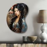 Asian Art Geishas Grace II - Asymmetric Metal Wall Art