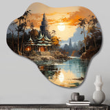 Asian Art Imperial Landscape I - Asymmetric Metal Wall Art