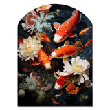 Asian Art Infinite Koi I - Asymmetric Metal Wall Art