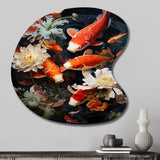 Asian Art Infinite Koi I - Asymmetric Metal Wall Art