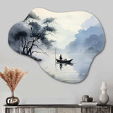 Asian Art Ink Lake II - Asymmetric Metal Wall Art