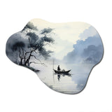 Asian Art Ink Lake II - Asymmetric Metal Wall Art