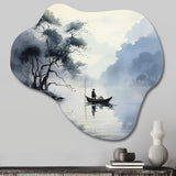 Asian Art Ink Lake II - Asymmetric Metal Wall Art