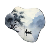 Asian Art Ink Lake II - Asymmetric Metal Wall Art