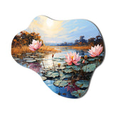 Asian Art Lotus Lake - Asymmetric Metal Wall Art