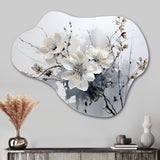 Asian Art Orchids Flowers I - Asymmetric Metal Wall Art