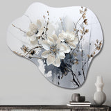 Asian Art Orchids Flowers I - Asymmetric Metal Wall Art