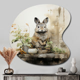 Asian Art Rabbit Sumi I - Asymmetric Metal Wall Art