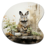 Asian Art Rabbit Sumi I - Asymmetric Metal Wall Art