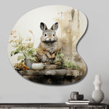 Asian Art Rabbit Sumi I - Asymmetric Metal Wall Art