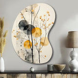 Asian Art Seashell Sumi XII - Asymmetric Metal Wall Art