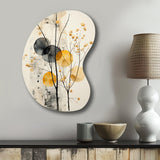 Asian Art Seashell Sumi XII - Asymmetric Metal Wall Art