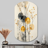 Asian Art Seashell Sumi XII - Asymmetric Metal Wall Art