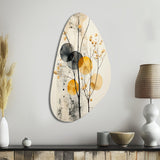 Asian Art Seashell Sumi XII - Asymmetric Metal Wall Art