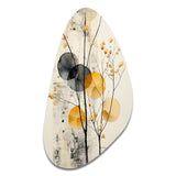 Asian Art Seashell Sumi XII - Asymmetric Metal Wall Art