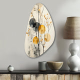 Asian Art Seashell Sumi XII - Asymmetric Metal Wall Art