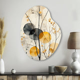 Asian Art Seashell Sumi XII - Asymmetric Metal Wall Art