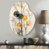 Asian Art Seashell Sumi XII - Asymmetric Metal Wall Art