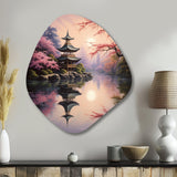 Asian Art Serene Pagoda VIII - Asymmetric Metal Wall Art