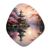 Asian Art Serene Pagoda VIII - Asymmetric Metal Wall Art