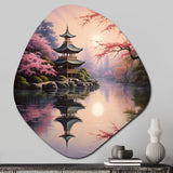 Asian Art Serene Pagoda VIII - Asymmetric Metal Wall Art