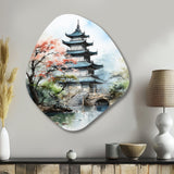 Asian Art Serene Pagoda III - Asymmetric Metal Wall Art