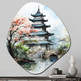 Asian Art Serene Pagoda III - Asymmetric Metal Wall Art