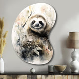 Asian Art Sloth Sumi - Asymmetric Metal Wall Art