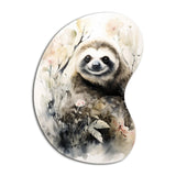 Asian Art Sloth Sumi - Asymmetric Metal Wall Art