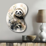 Asian Art Sloth Sumi - Asymmetric Metal Wall Art