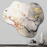 Asian Art Sumi Blossom I - Asymmetric Metal Wall Art