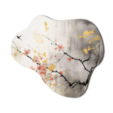 Asian Art Sumi Blossom I - Asymmetric Metal Wall Art